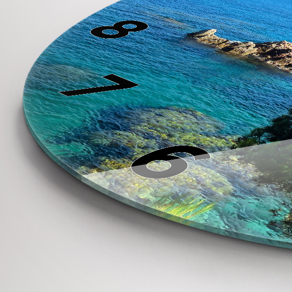 Round glass wall clock Costa Brava