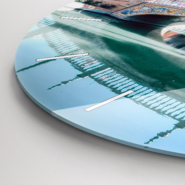 Round glass wall clock Plaza de Espana in Seville