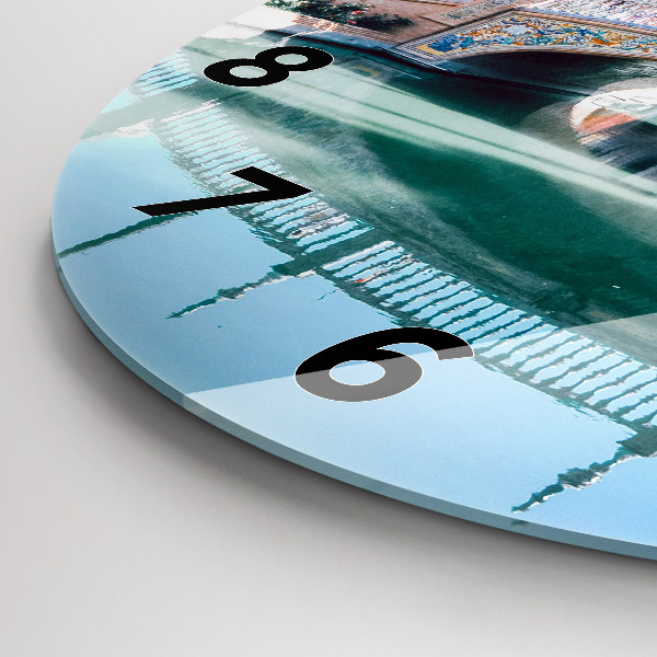 Round glass wall clock Plaza de Espana in Seville