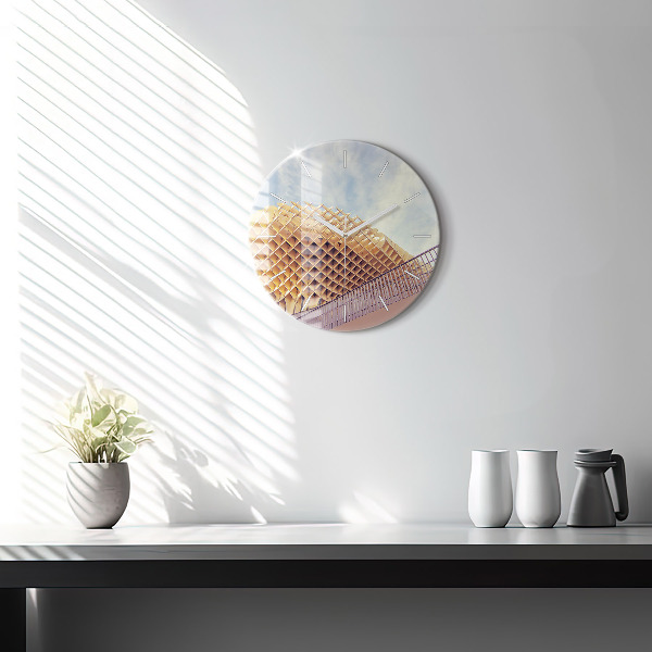 Round glass wall clock Viewpoint in Seville
