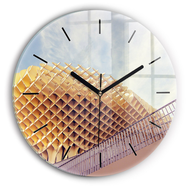 Round glass wall clock Viewpoint in Seville