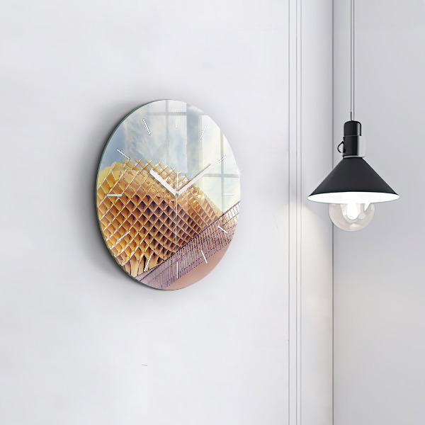Round glass wall clock Viewpoint in Seville
