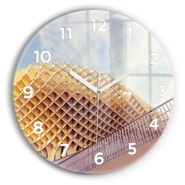 Round glass wall clock Viewpoint in Seville