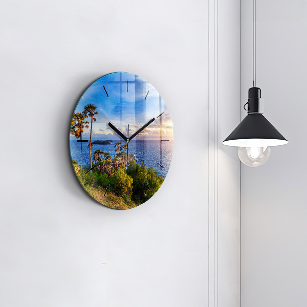 Round glass wall clock Phuket in Thailand