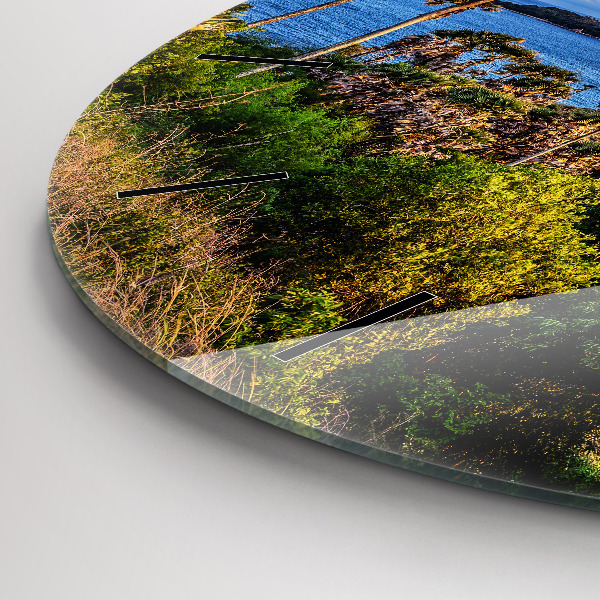 Round glass wall clock Phuket in Thailand