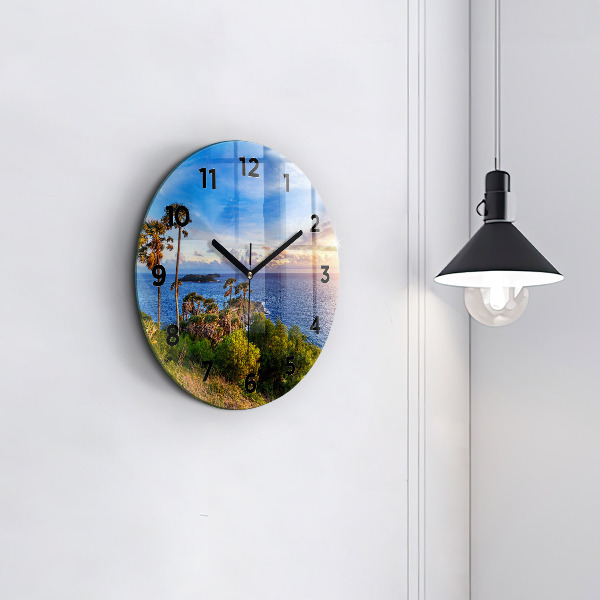 Round glass wall clock Phuket in Thailand