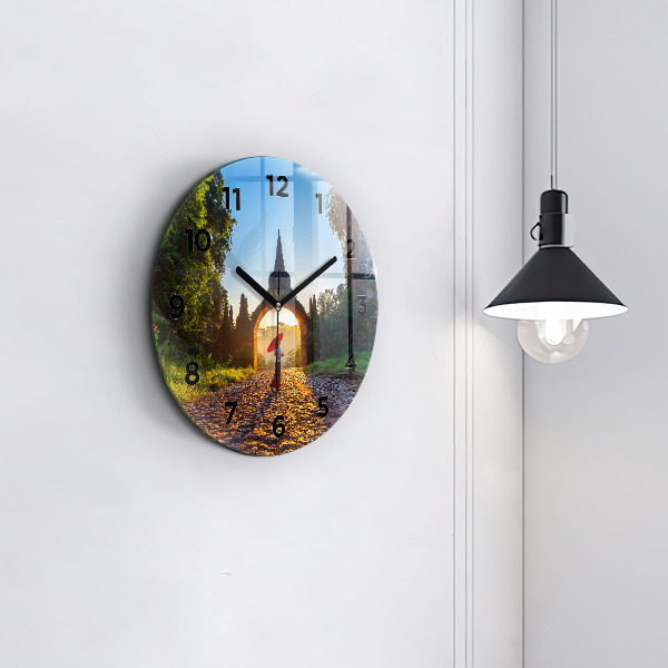 Round glass wall clock Surat Thani Park Thailand