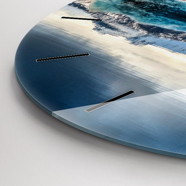 Round glass wall clock Lake Jokulsarlon Iceland