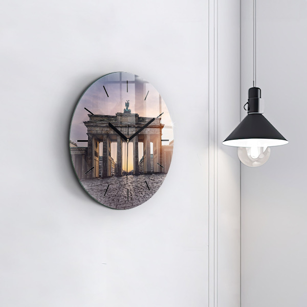 Round glass wall clock Brandenburg Gate