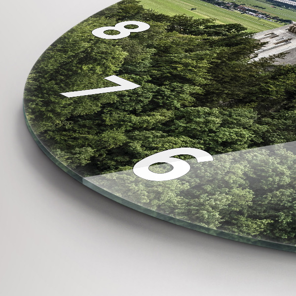 Round glass wall clock Neuschwanstein Castle