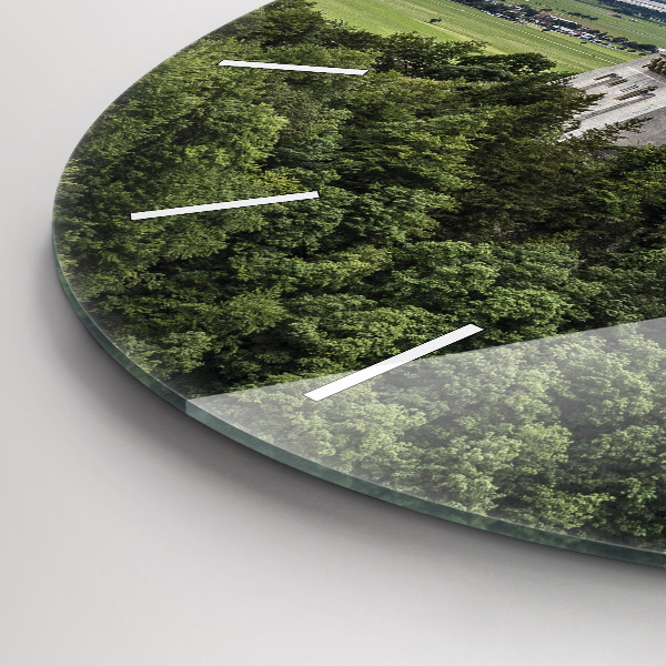 Round glass wall clock Neuschwanstein Castle