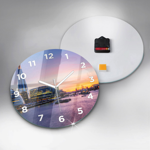 Round glass wall clock View of London