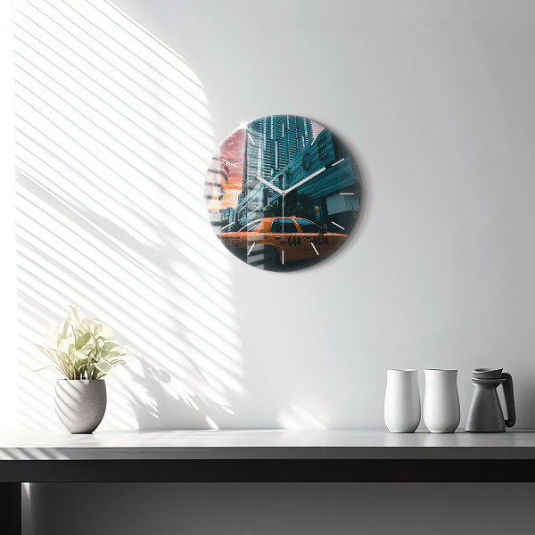 Round glass wall clock Miami, Florida