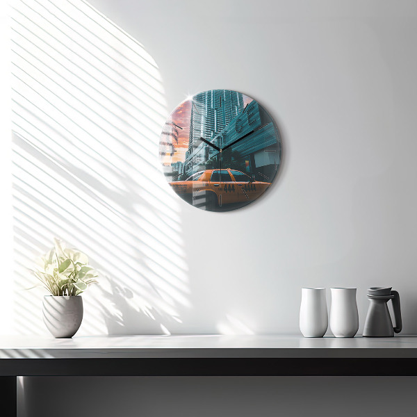 Round glass wall clock Miami, Florida