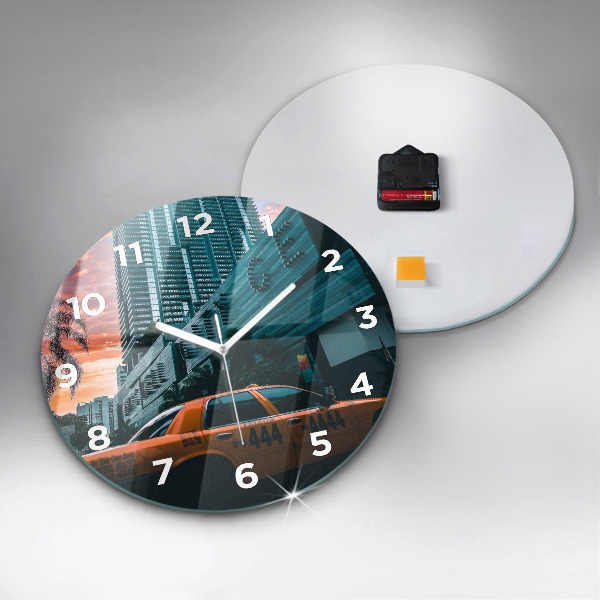 Round glass wall clock Miami, Florida
