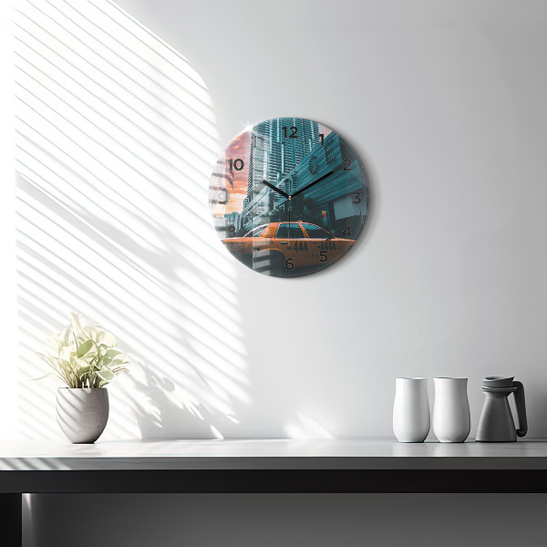Round glass wall clock Miami, Florida