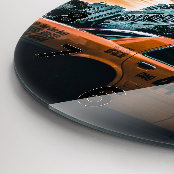 Round glass wall clock Miami, Florida