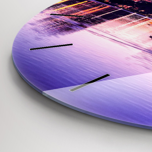 Round glass wall clock Orlando city skyline