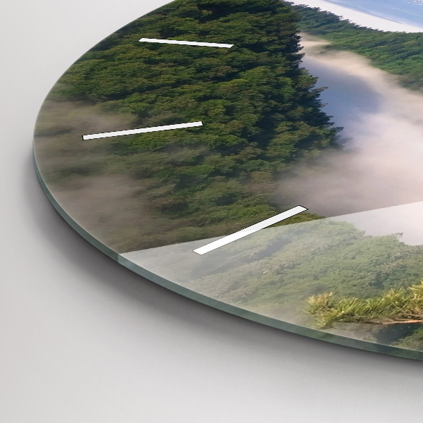 Round glass wall clock Sokolica Peak in the Pieniny Mountains