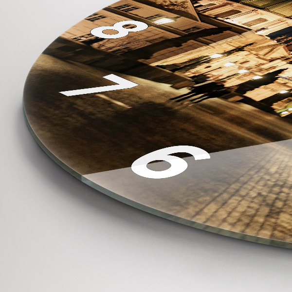 Round glass wall clock Charles Bridge in Prague