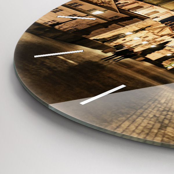 Round glass wall clock Charles Bridge in Prague