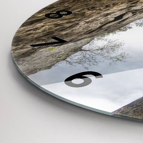 Round glass wall clock Rock city in the Czech Republic