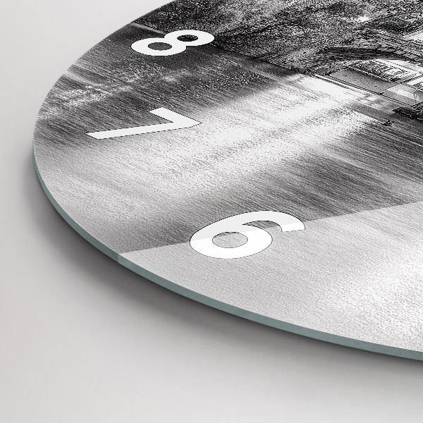 Round glass wall clock Charles Bridge in Prague