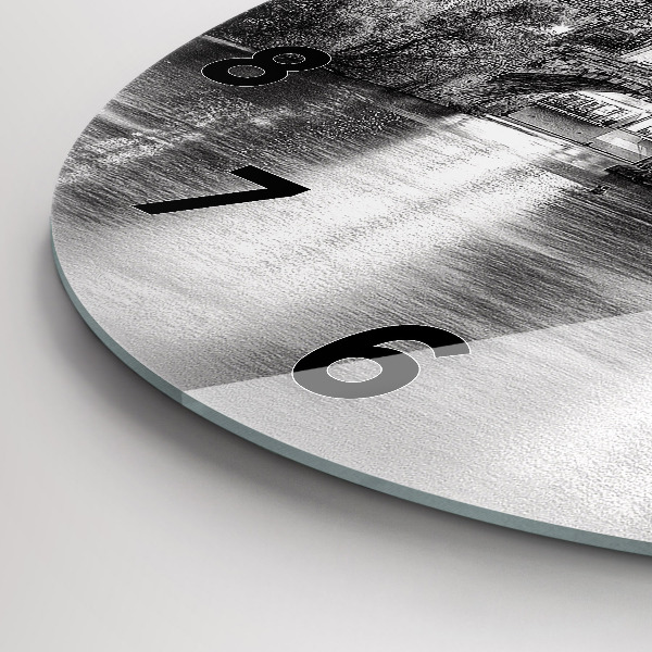 Round glass wall clock Charles Bridge in Prague