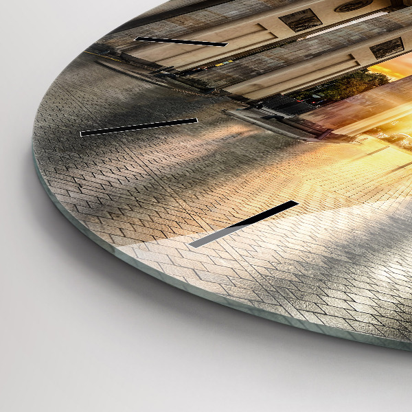 Round glass wall clock Brandenburg Gate