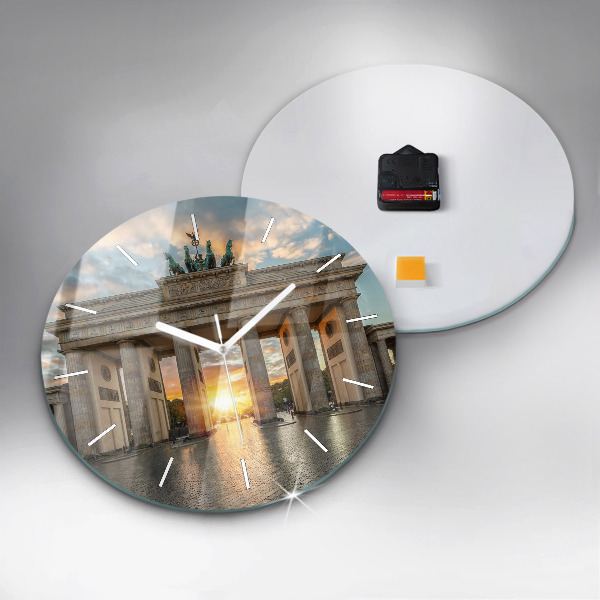 Round glass wall clock Brandenburg Gate