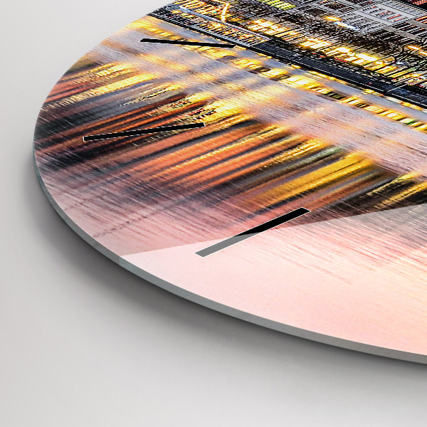 Round glass wall clock Alster in Hamburg