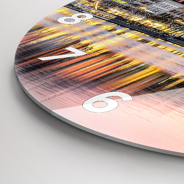 Round glass wall clock Alster in Hamburg