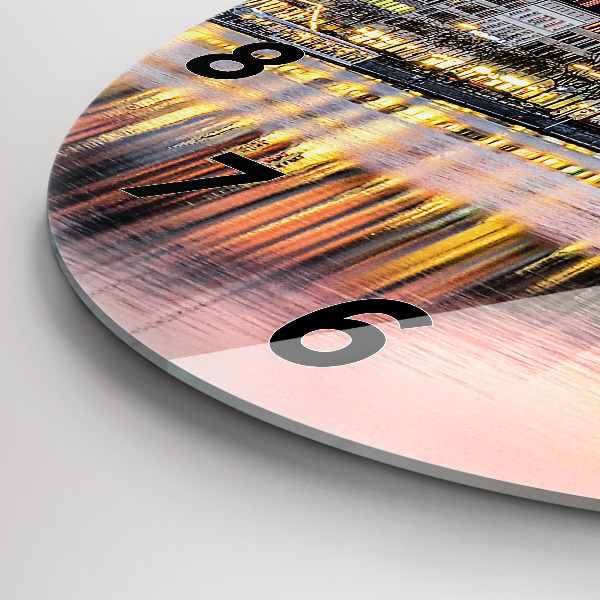 Round glass wall clock Alster in Hamburg