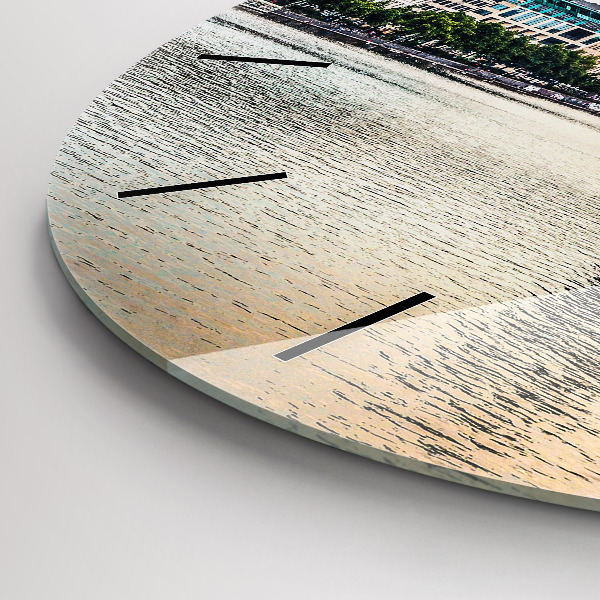 Round glass wall clock Binnenalster in Hamburg