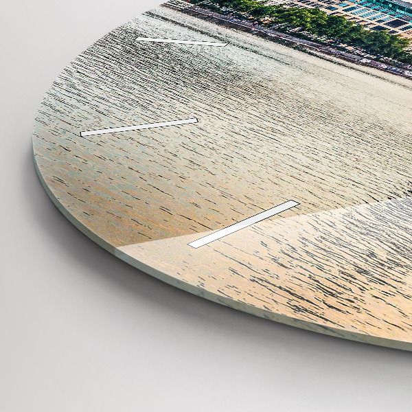 Round glass wall clock Binnenalster in Hamburg