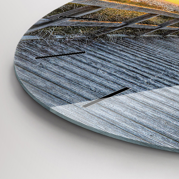 Round glass wall clock Beach Holidays