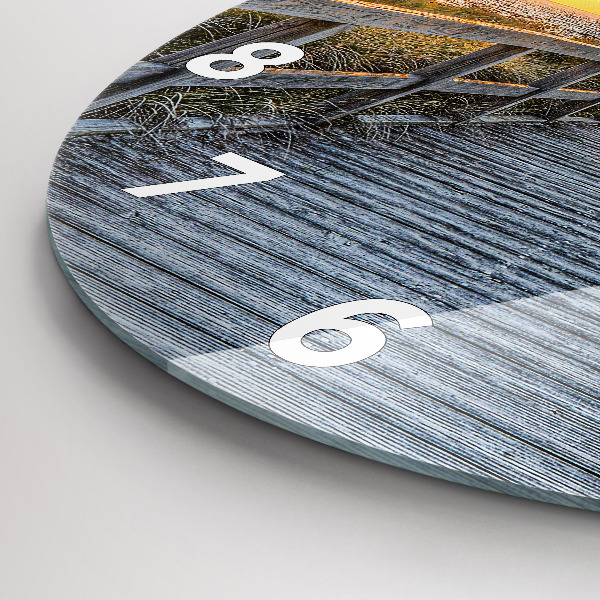 Round glass wall clock Beach Holidays