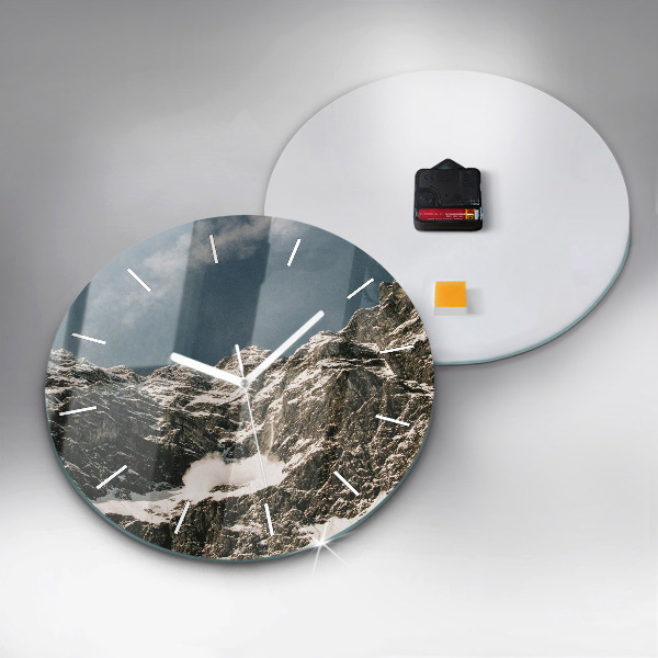 Round glass wall clock Watzmann Mountains