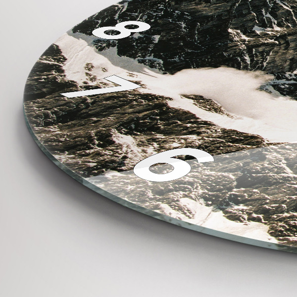 Round glass wall clock Watzmann Mountains