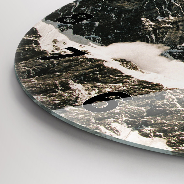 Round glass wall clock Watzmann Mountains