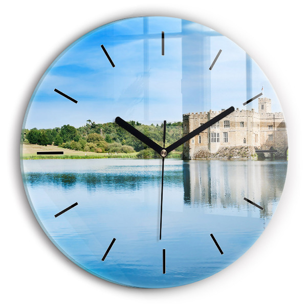Round glass wall clock Leeds Castle