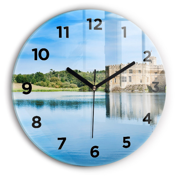 Round glass wall clock Leeds Castle