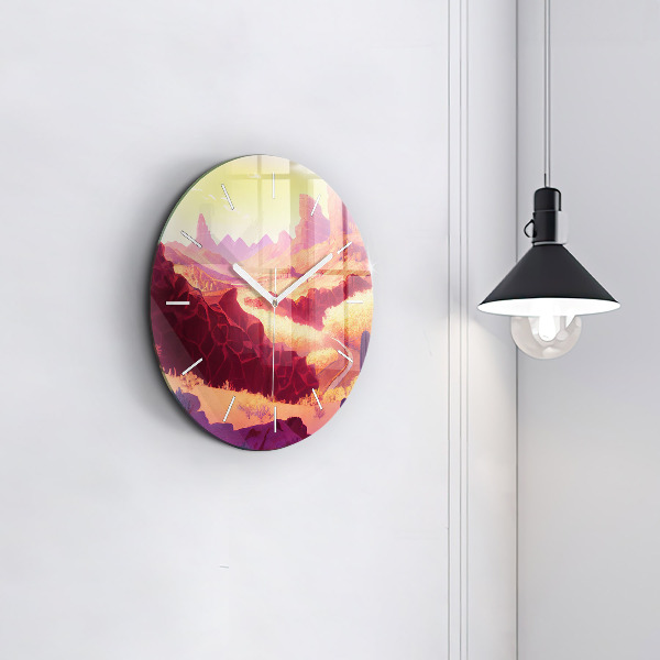 Round glass wall clock Arizona Desert