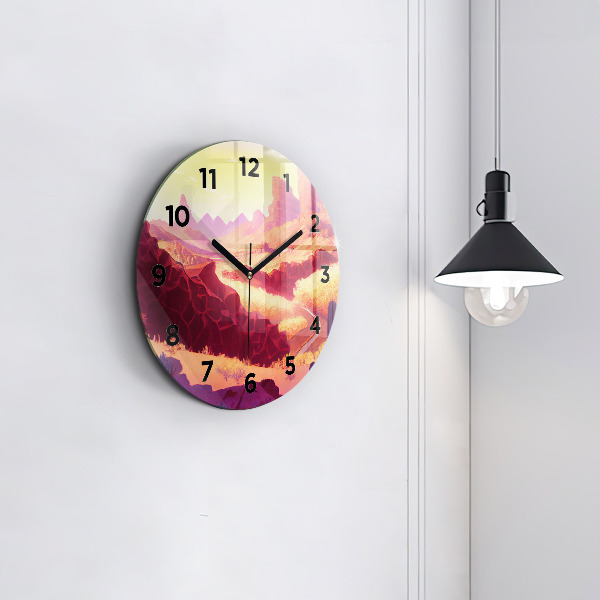 Round glass wall clock Arizona Desert