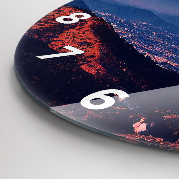 Round glass wall clock Mountains in San Antonio USA