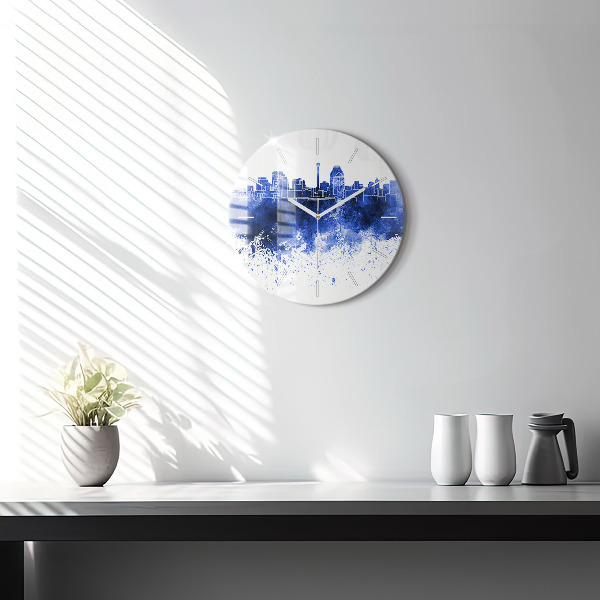 Round glass wall clock San Antonio Watercolors
