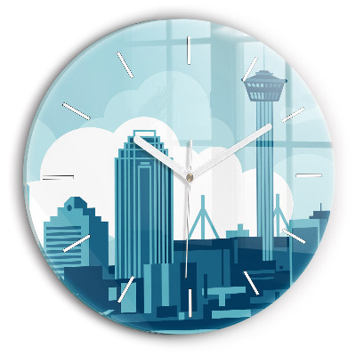Round glass wall clock Architecture in the USA