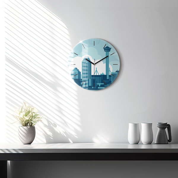 Round glass wall clock Architecture in the USA
