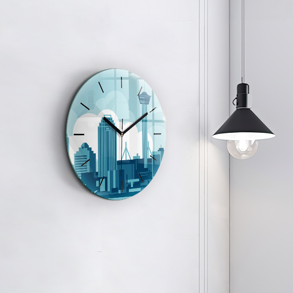 Round glass wall clock Architecture in the USA