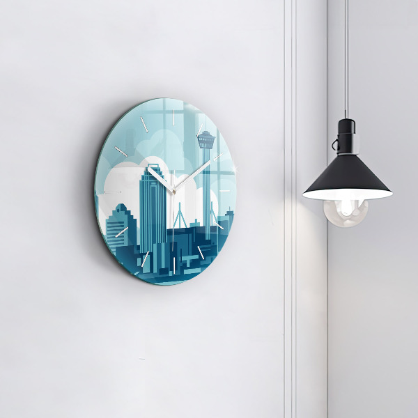 Round glass wall clock Architecture in the USA